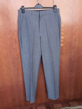 Classic Straight-Leg Grey Dress Pants 34" x 32"